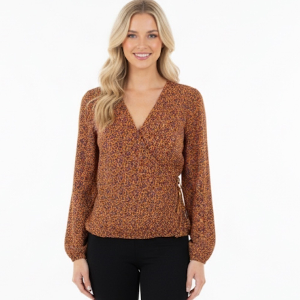 Wrangler Reyro leopard print wrap top size size medium
